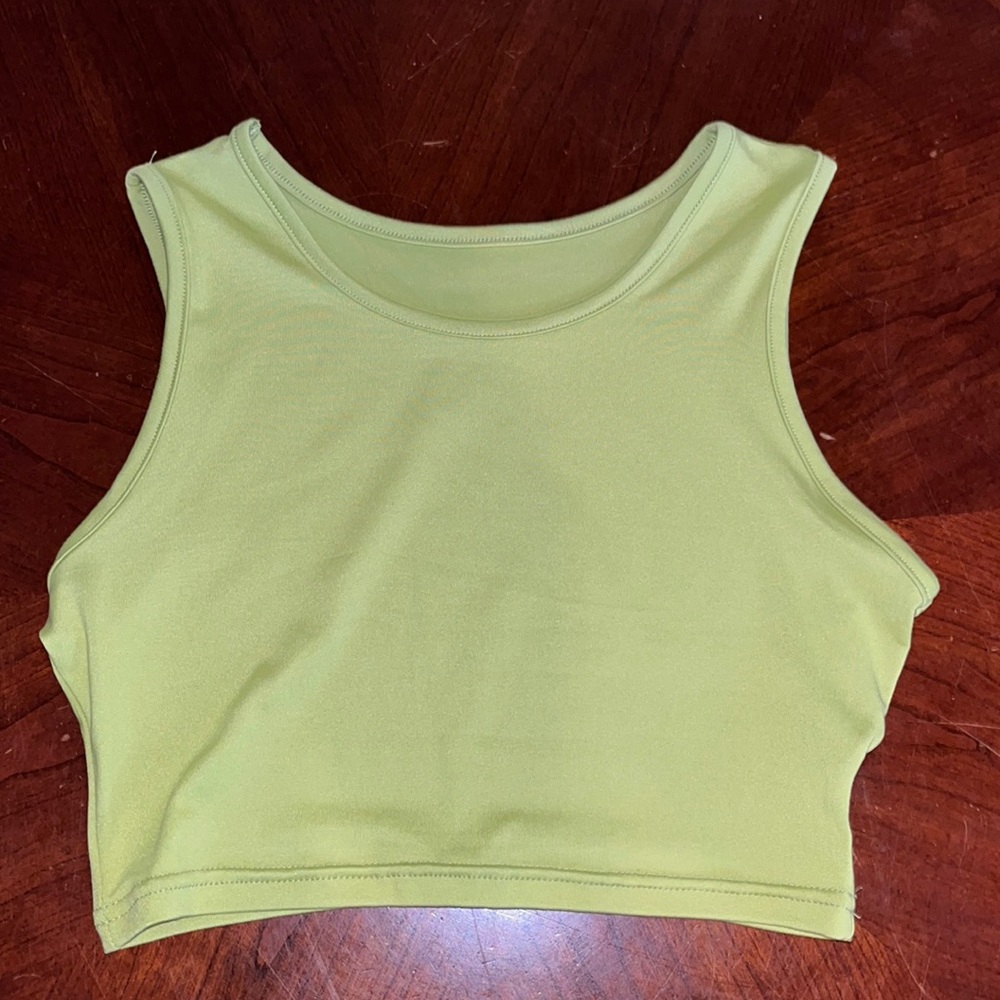 Olive Green Cropped Tank Top XS